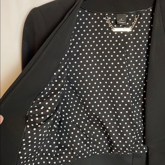 WHBM Black Blazer with polka dot inseam - Picture 4 of 6